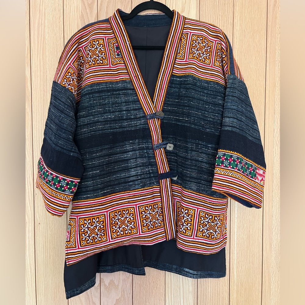 Gorgeous vintage indigo kimono style jacket